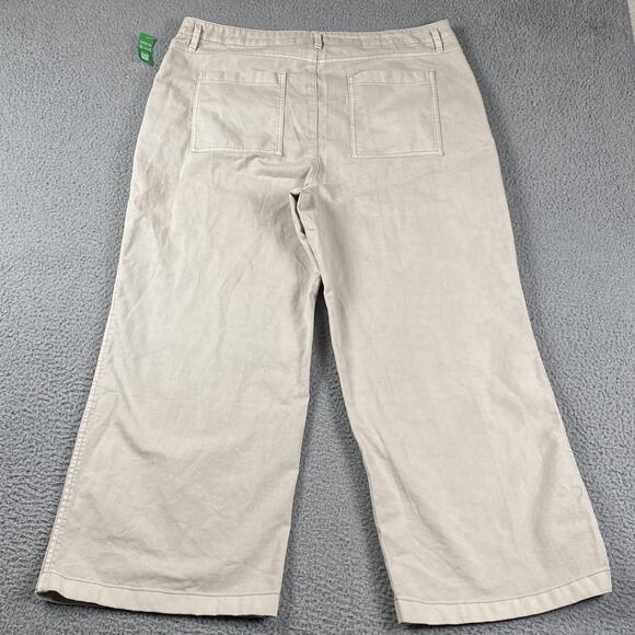 Gap For Good Women's Plus Size 20 Loose Khaki Pants High Rise Cotton Wide Leg - Picture 10 of 11